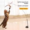 Cat Wand Feather Toy Interactive Cat Feather String Teaser with Suction Cup