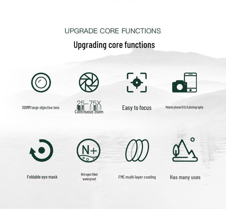 Thunder Dragon 25-75X100 HD Large Aperture High Magnification Outdoor Target Shooting & Bird Watching Scope