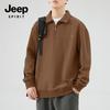 JEEP SPIRIT Мужская толстовка поло свободного кроя вафельной вязки