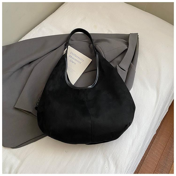 Large Capacity Suede Tote Bag Women's 2025 New Autumn Daily Shoulder Bag Underarm Bag Commuter Messenger Bag