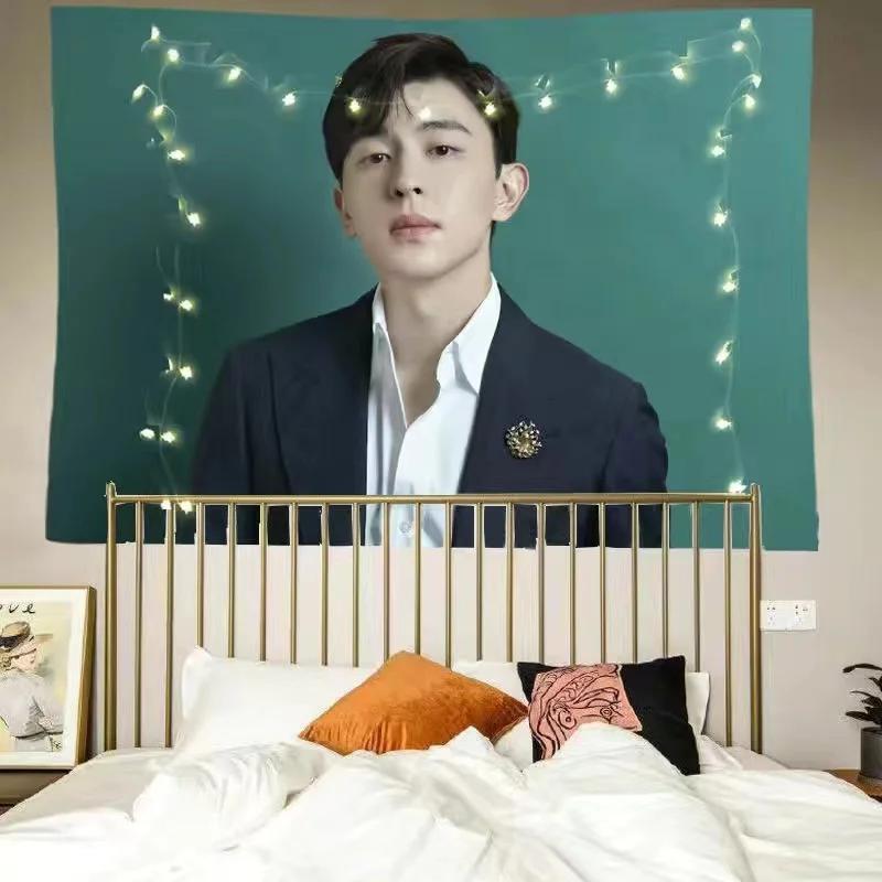 Тканый гобелен со знаменитостями, полиэстер, настенный декор, стиль K-pop, украшение для фанатов, спальня, общежитие, фото, настенный фон, декор