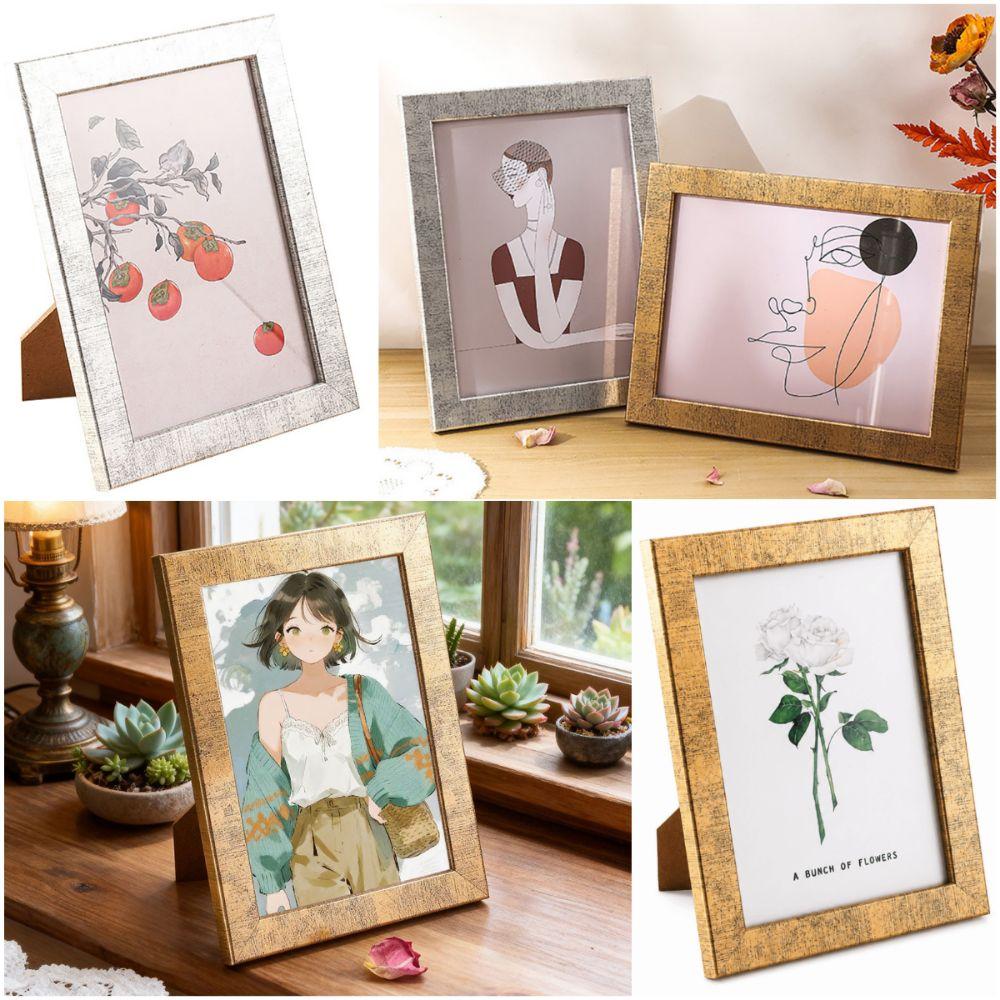 Multi-sizes Photo Frame Wood Photo Stand Creative Picture Display Frame Office