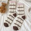 Australian fleece striped twist warm socks autumn and winter fleece thickened warm tube socks children's home sleep socks women