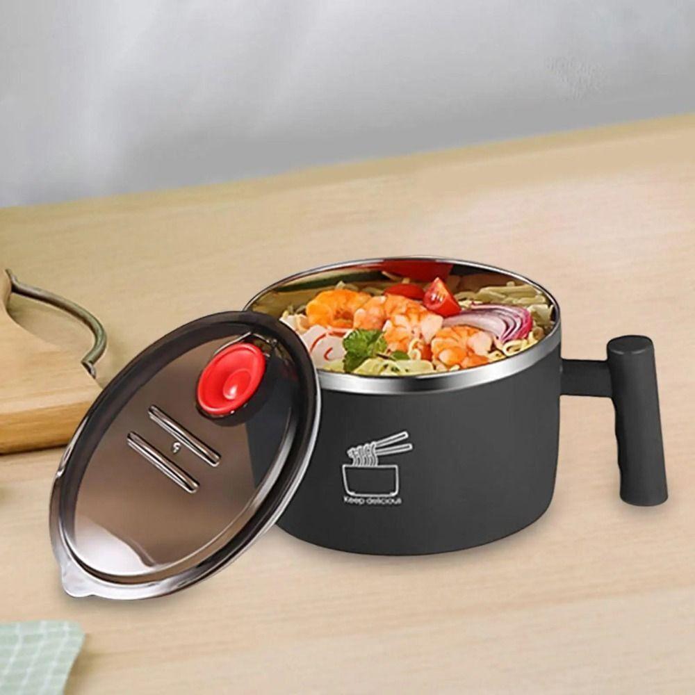 Stainless Steel Ramen Bowl Draining Instant Noodle Bowl Portable Bento Box