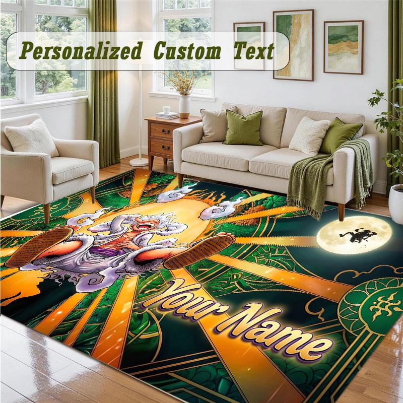 Crystal Velvet Square Rug Custom NameOne Piece Pattern Non Slip Home Floor Decor Rug