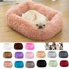 Dog Beds New Super Soft Square Pet Dog Bed Cat Bed Plush Full Size Calm Bed Comfortable Sleeping Artifact Soothing Dog Bed