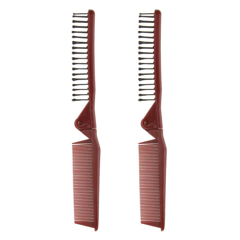 Fine Teeth Folding Hair Comb Portable Plastic Travel Comb with Functional Design for Home and Salon Use