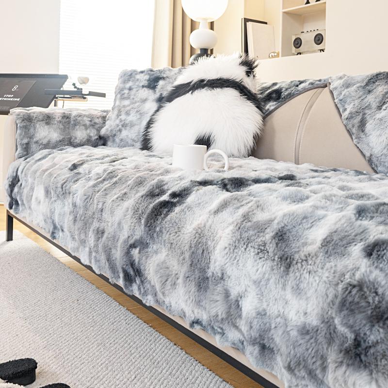 Чехол для дивана из плюшевого градиентного бархата для зимнего тепла, утолщенный плюш, нежный и мягкий, любимый диван для домашних животных с защитой от скольжения