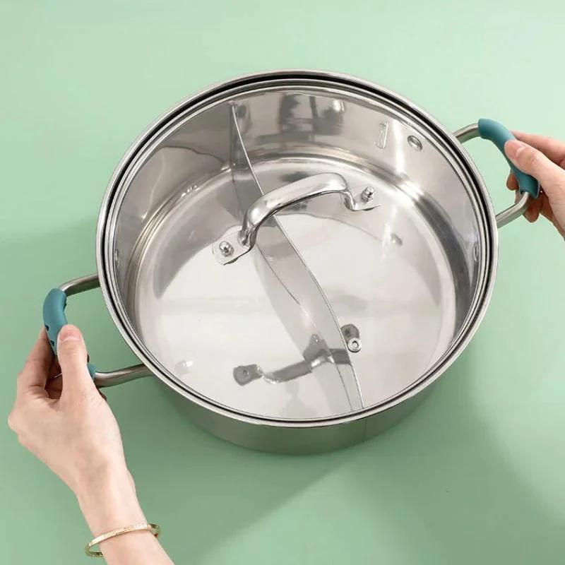 Silicone Pan Handle Cover Heat Insulation Covers Pot Ear Clip Steamer Casserole Pan Handle Holder Non-slip Kitchen Tools