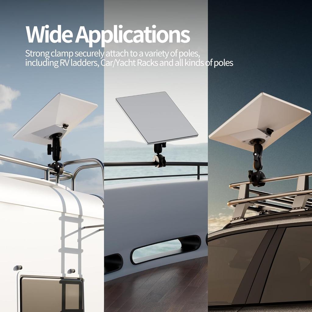 Starlink Mini Mount 2025 New Upgraded, Starlink Mini Clamp Mount For Car RV Rack Compatible With 2025 New Version Pipe Adapter And 2024 Pipe Adapter