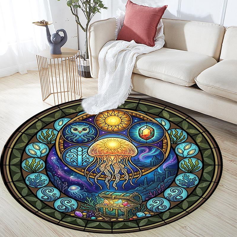 Круглый ковер Oceanic Glass под офисные стулья, для спальни, гостиной, домашнего декора