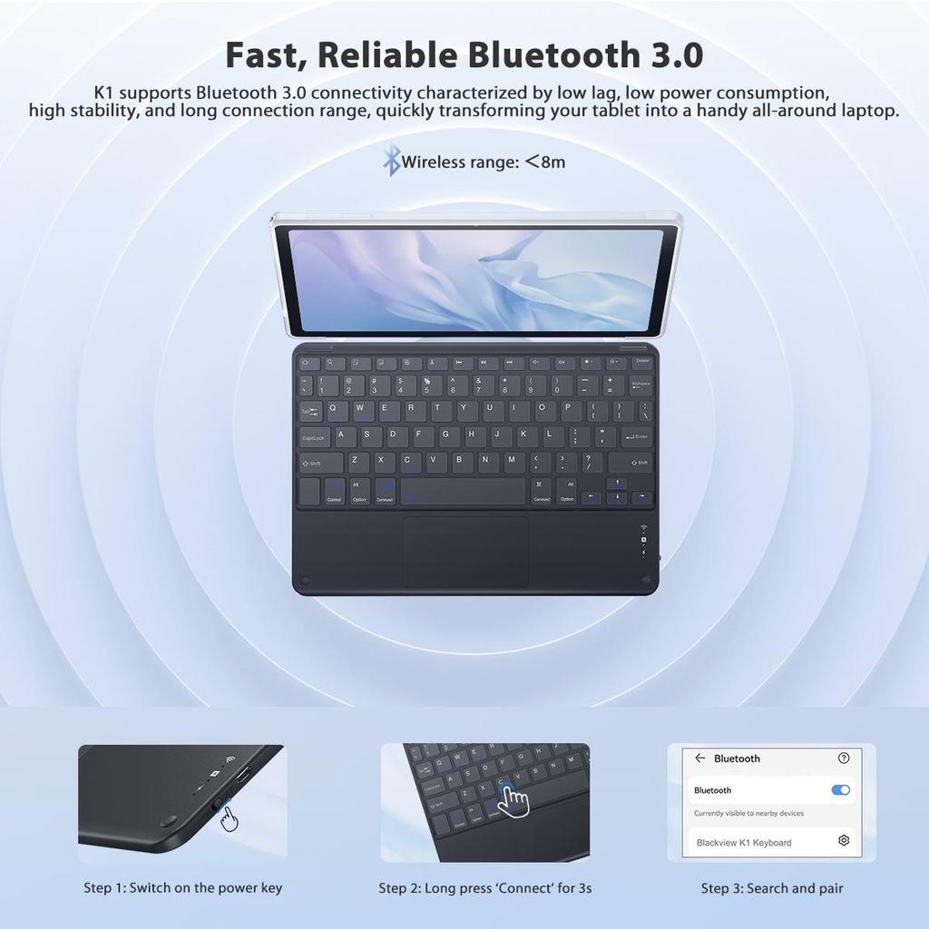 Blackview Беспроводная английская клавиатура Oscal K1 Bluetooth для планшетов Android IOS Windows