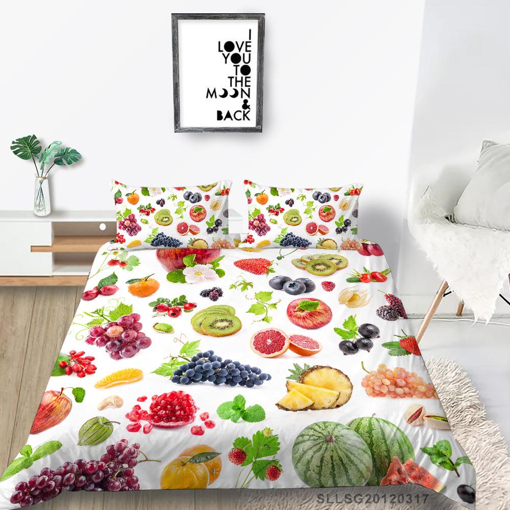 Quilt Cover Pillowcase Two Or Three Piece Fruit Digital Printing Polyester
