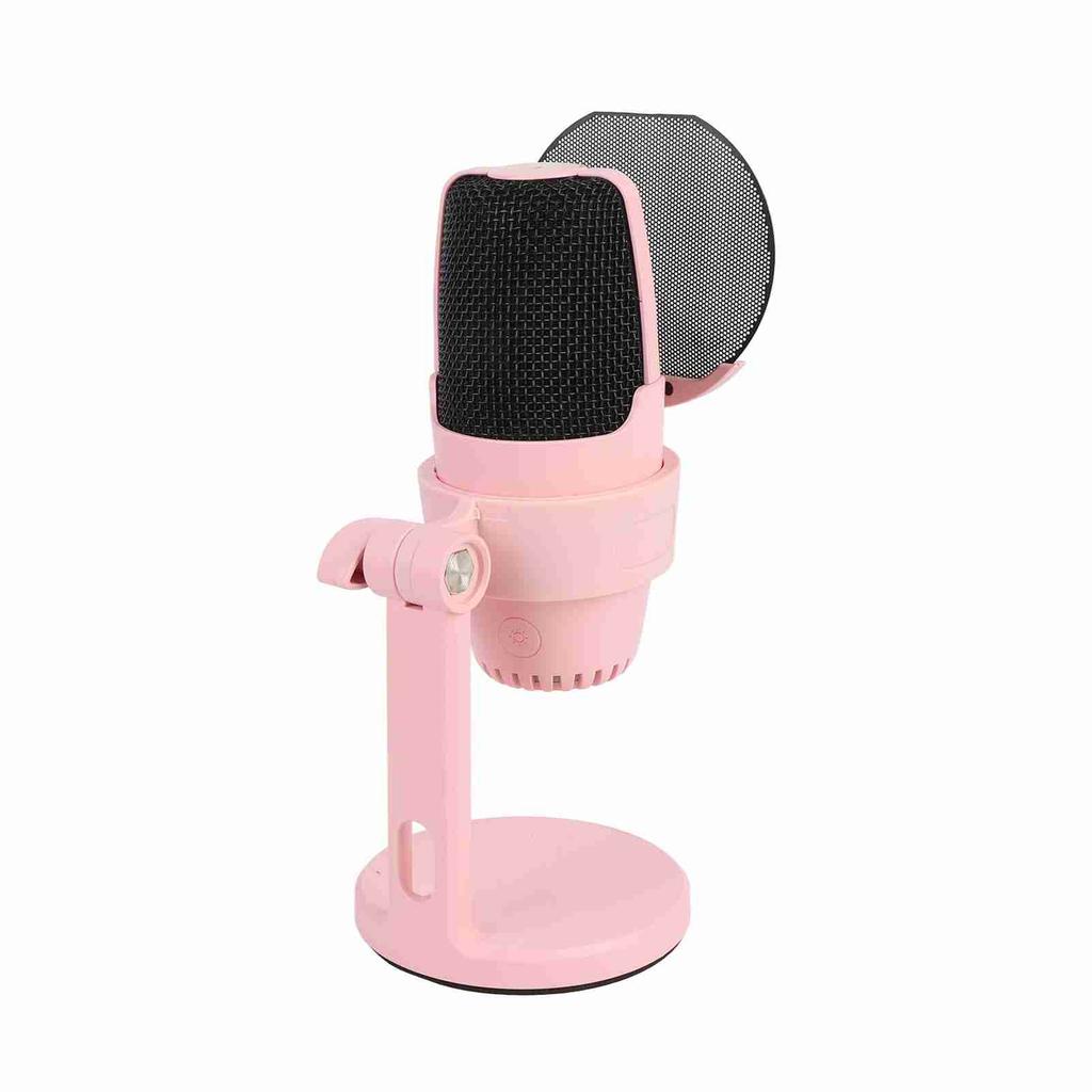 USB Condenser Microphone Cardioid PC Condenser Mic with RGB Light for Gaming Studio Recording Live Streaming