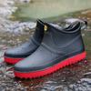 Men Non-slip Waterproof Rain Boots Short Tube Footwear Kitchen Work Fishing Car Wash Rubber Shoes Novelty Fashion