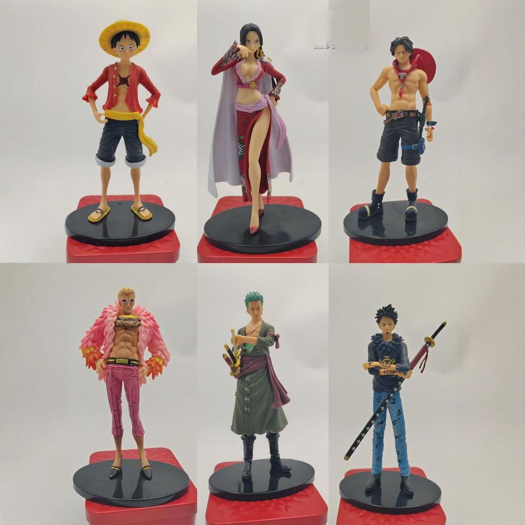 6 шт./комплект Дешевые Аниме One Piece Луффи Зоро Нами Санджи Фрэнки Шанкс Боа Фигурки Детей ПВХ Модель Игрушки 16-18 см