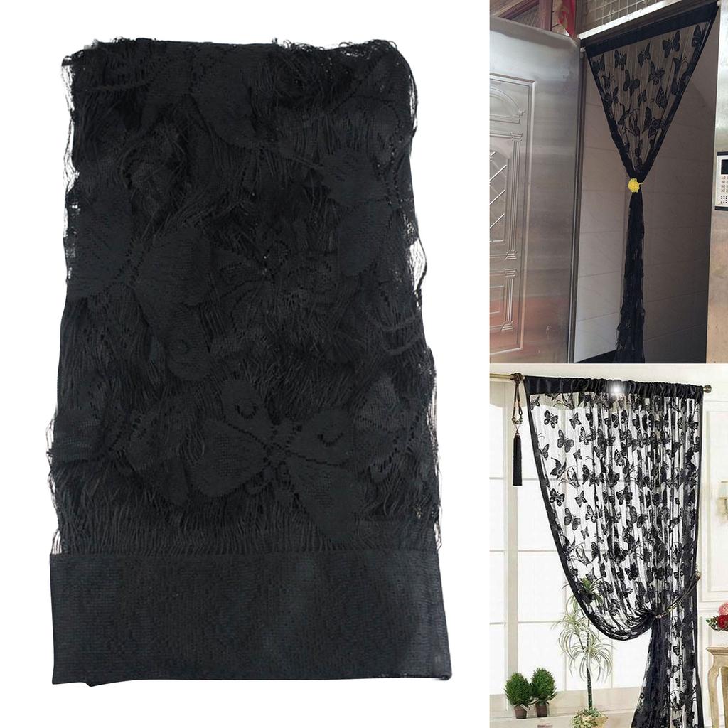 Качественная макраме штора Черная бабочка Световая штора Загадочная бабочка Нитяная штора Гобелен Дверная штора Домашнее украшение