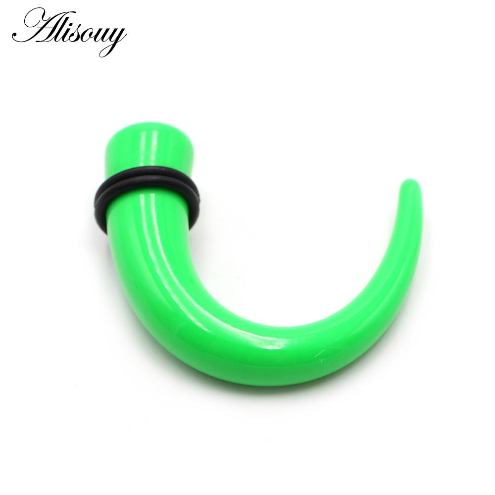 Alisouy 2 шт. 1,6 мм-11 мм акрил C Sahpe Buffalo Horn ушные манометры ушные конусы растягивающиеся заглушки туннельный расширитель ювелирные изделия для пирсинга