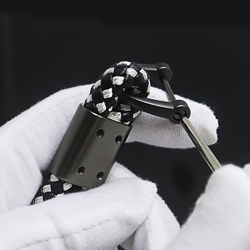 AAAJL1 Leather Rope KeyChain Hand Woven Horseshoe Buckle Key Ring Car Key Rings For opel astra g h j insignia zafira corsa d c vivaro z