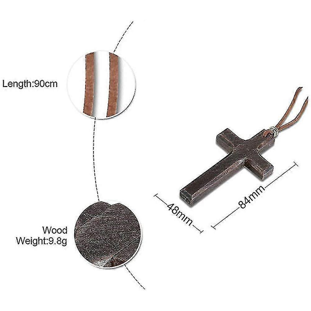 Vintage Simple Handmade Wood Cross Pendant Gift For Men Women