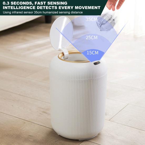 Мусорное ведро с крышкой с датчиком движения, большой вместимостью, управление без помощи рук, автоматическое умное мусорное ведро для ванной комнаты, корзина для мусора