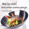 Homeglen Extra-Thick Stainless Steel Double-Handle Round Bottom Wok