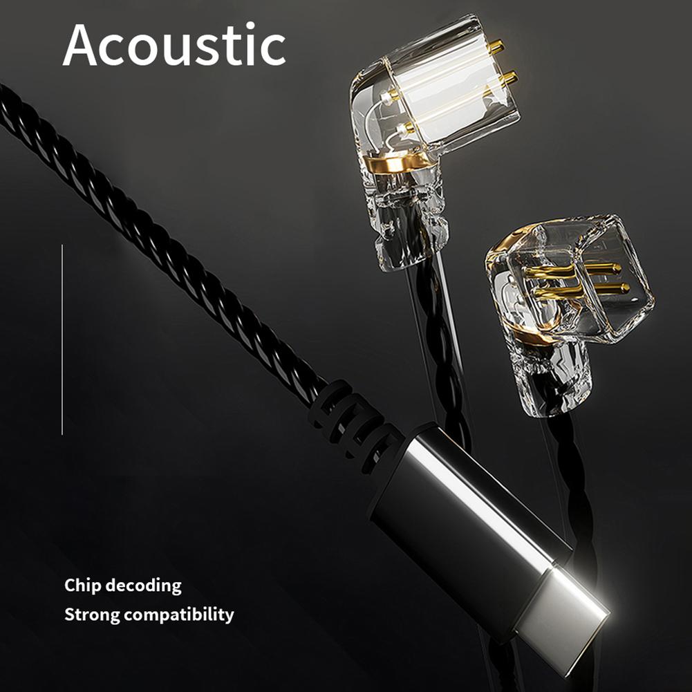 Проводные наушники D6 типа C, кабель 0,75 мм, двухконтактные кабели для наушников, сменные аксессуары для CCA/KZ/TRN/QDC/DUNU/SIMGOT