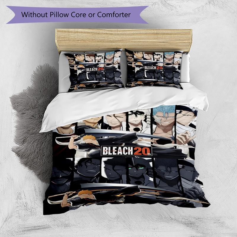 3pcs Duvet Cover Set (1*Duvet Cover + 2*Pillowcase, Without Core), BLEACH Print Bedding Set, Bedroom Decor, All‑Season, Birthday Gift