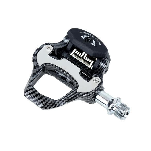 RACEWORK Road Bike Pedal Carbon Fiber Pattern Ultra Light Bearings Pedal For SPD Keo Self-Locking Bicycle Professional Pedals