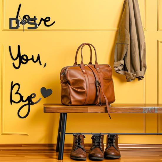 Love You Bye Wooden Sign Wall Decoration Sign Family Entryway Decor Above Door Wall Art Sign for Valentine's Gift Home Entrance Hallway