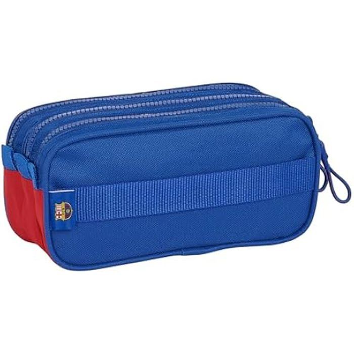Trousse Triple Big Safta - F.C. Barcelone - Pour Enfants d'Âge Scolaire - Bleu Synthétique