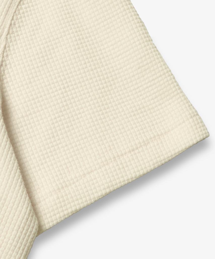 Waffle Henley с коротким рукавом_Кремовый
