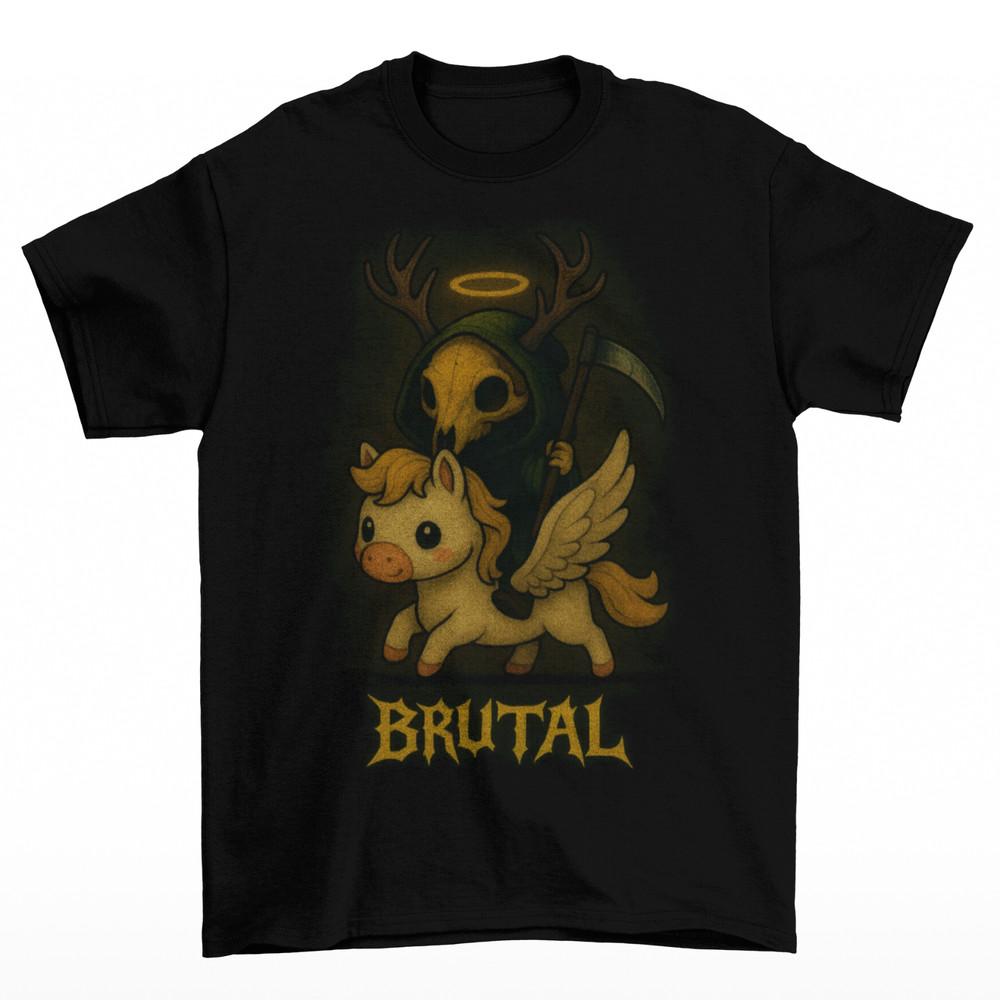 Pegasus Death Brutal T-Shirt Unisex Adult Funny Sizes Halloween Fall Scary New Unisex T-Shirt