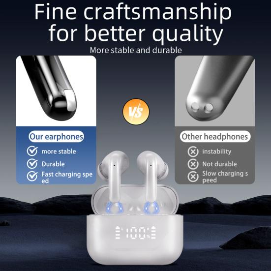 Bluetooth-совместимые наушники-вкладыши для перевода с активным шумоподавлением и переводом в реальном времени. Легкая конструкция, беспроводные наушники.