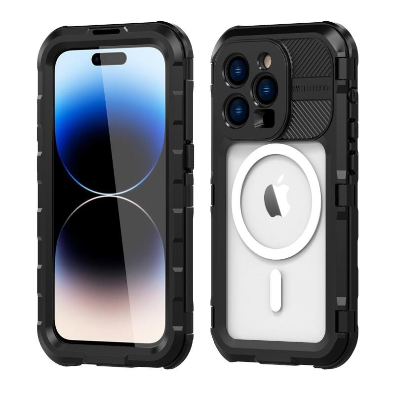 IPhone 14 Pro Max Metal Waterproof Magnetic Case Diving Swimming Outdoor Protective Cover