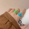 2 шт. Кольца на пальцы Ручной работы Дизайн Древесная лягушка Кольца Яркий цвет Легкое кольцо Аксессуар для животных Ювелирное украшение Подарок