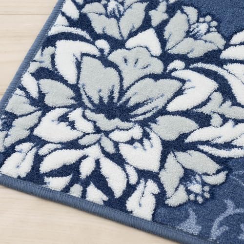 Senko DECORMUSEE Precious Toilet Mat, Approx. 60 x 60 cm, Navy Blue, Elegant, 30273