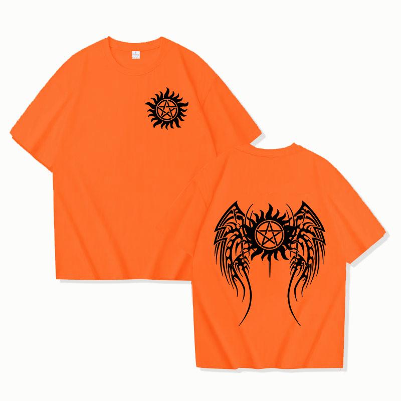 Модная футболка с принтом «Сверхъестественное», унисекс, свободная, с коротким рукавом, с круглым вырезом, для женщин и мужчин, повседневная футболка