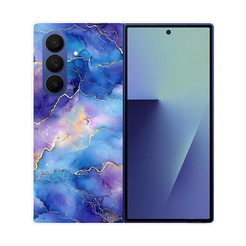 Чехол для Samsung Galaxy Z Fold 7 Мраморный Жесткий ПК Задняя Крышка Для Samsung Galaxy Z Fold7 ZFOLD7 Полностью Защитный Корпус Телефона