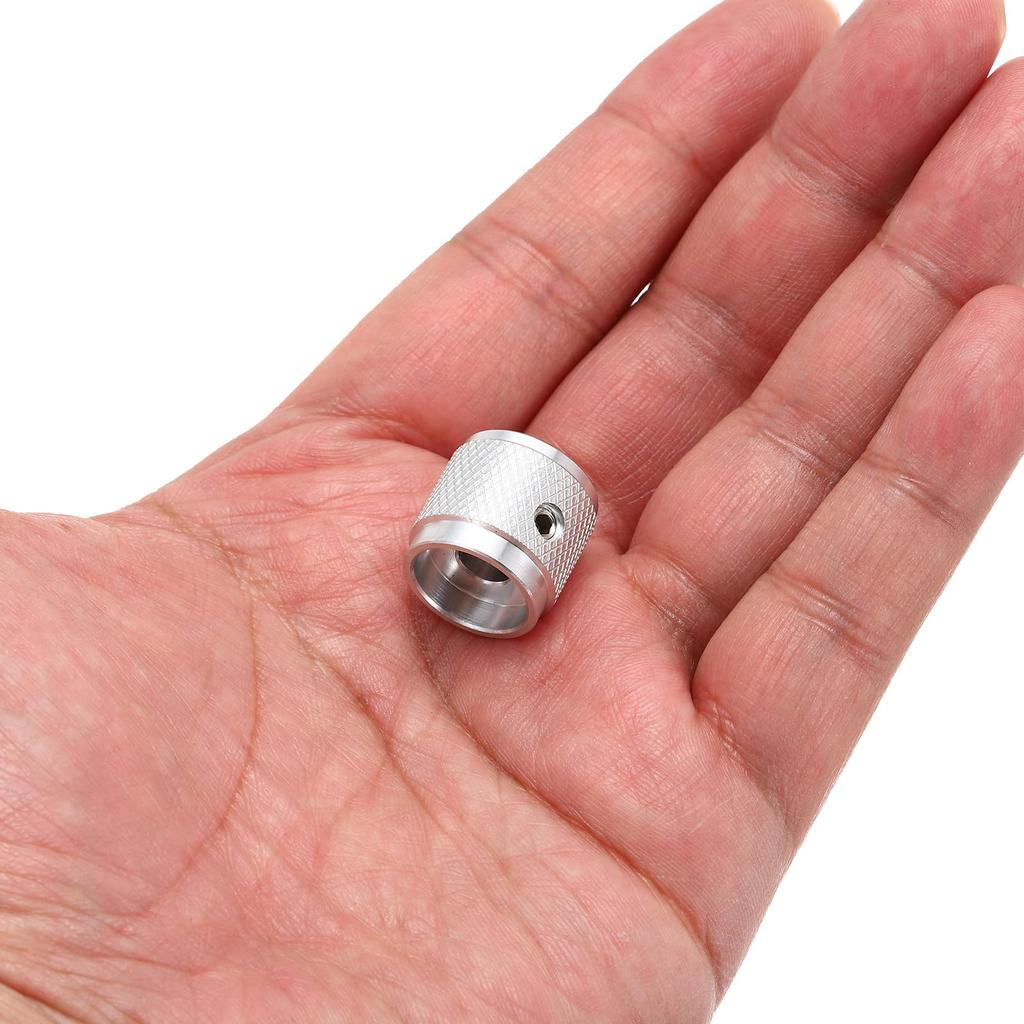 Uxcell Aluminum Potentiometer Universal Volume Tone Control Knob with Arrow Indicator for Silver 6-Piece Knob, 1/4" (6mm) Guitar, 5/8"