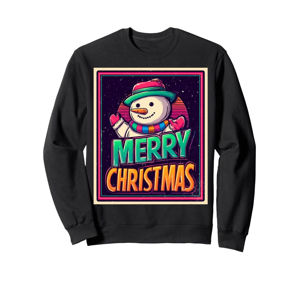 Merry Christmas Snowman Vintage Retro Christmas Christmas Sweatshirt