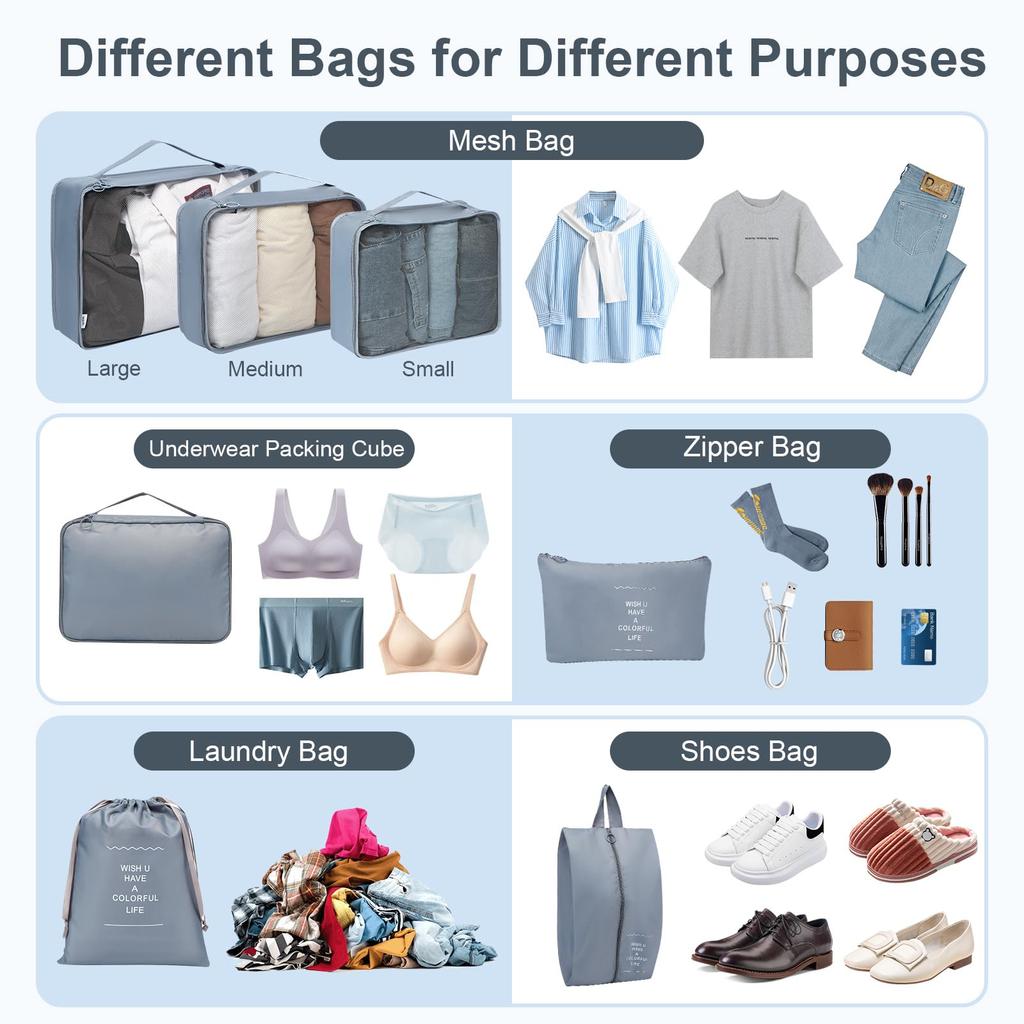 Toplive Дорожный чехол Дорожный Удобный Дорожный Большой Бизнес Удобный Заграничный Удобный Комфортный Предмет Дорожные товары Набор из 7 предметов, Чехол, Путешествие,