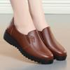 Fashion Mother's Shoes Soft Leather Bottom Embroidered Leather Shoes Middle-aged And Elderly Deep Mouth Single Comfortable Women's Shoes