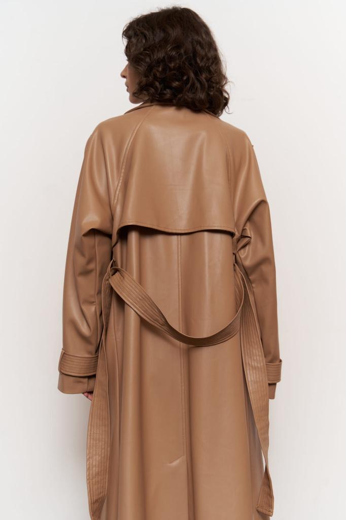 Тренч Layton из норки из кожи