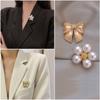 Stylish Sweet Bow Brooch, High-End Temperament Elegant Muse Coat Suit Pearl Corsage Pin