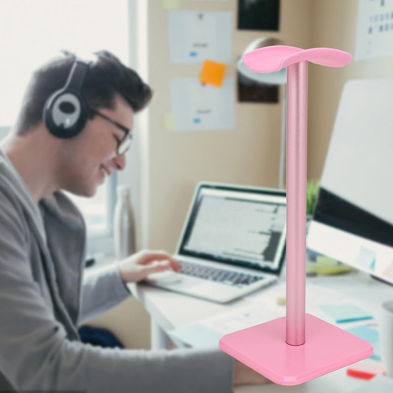 Подставка для наушников, держатель для игровой гарнитуры на столе с подставкой из ТПУ, держатель для игровой гарнитуры на металлической планке (розовый)