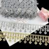 4,5 м Цепочка со стразами Кружево DIY Ручная работа Свадебное платье Украшение Хрустальная бахрома Отделка Одежда Декоративные швейные аксессуары