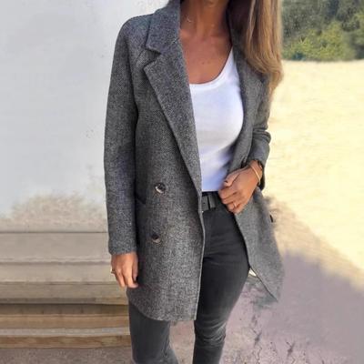 Женское зимнее пальто 2025 года из плотной шерстяной смеси, уличная мода, верхняя одежда для осени и зимы