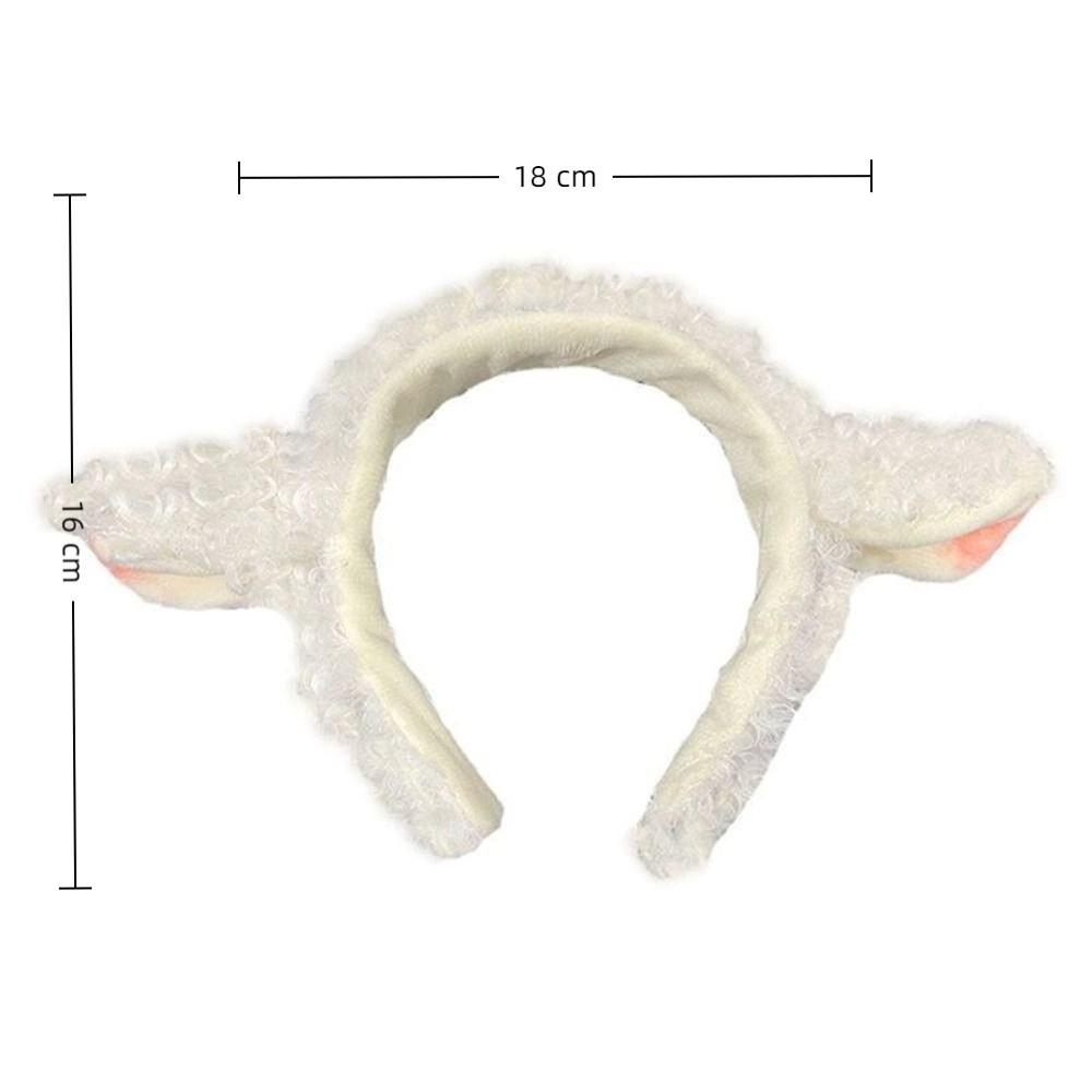 Sweet Lamb Ear Headband Anti-slip Cartoon Hairband Fashion Plush Hair Hoop for Woman Girls