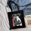 Japanese Anime Cartoon Y2k Shopper Bag Women Shoulder Bag Harajuku Canvas Bag Gothic Casual Dark Big Capacity Vintage Women Bag